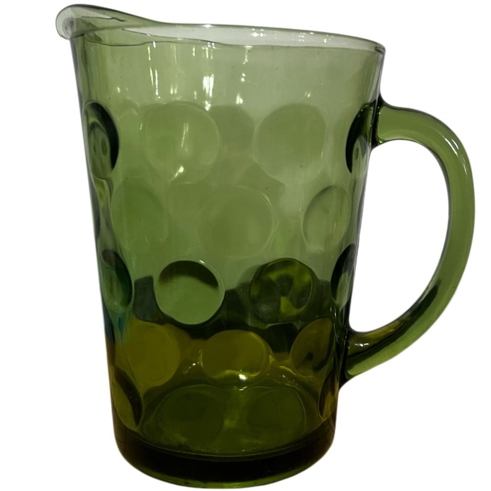 vintage Hazel-Atlas Eldorado Avocado Green glass pitcher - Picture 2 of 10